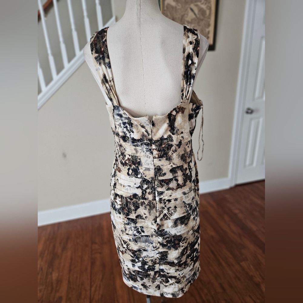 VTG R&M Richards Metallic Animal Print Evening Dress Size 14 - Picture 4 of 5